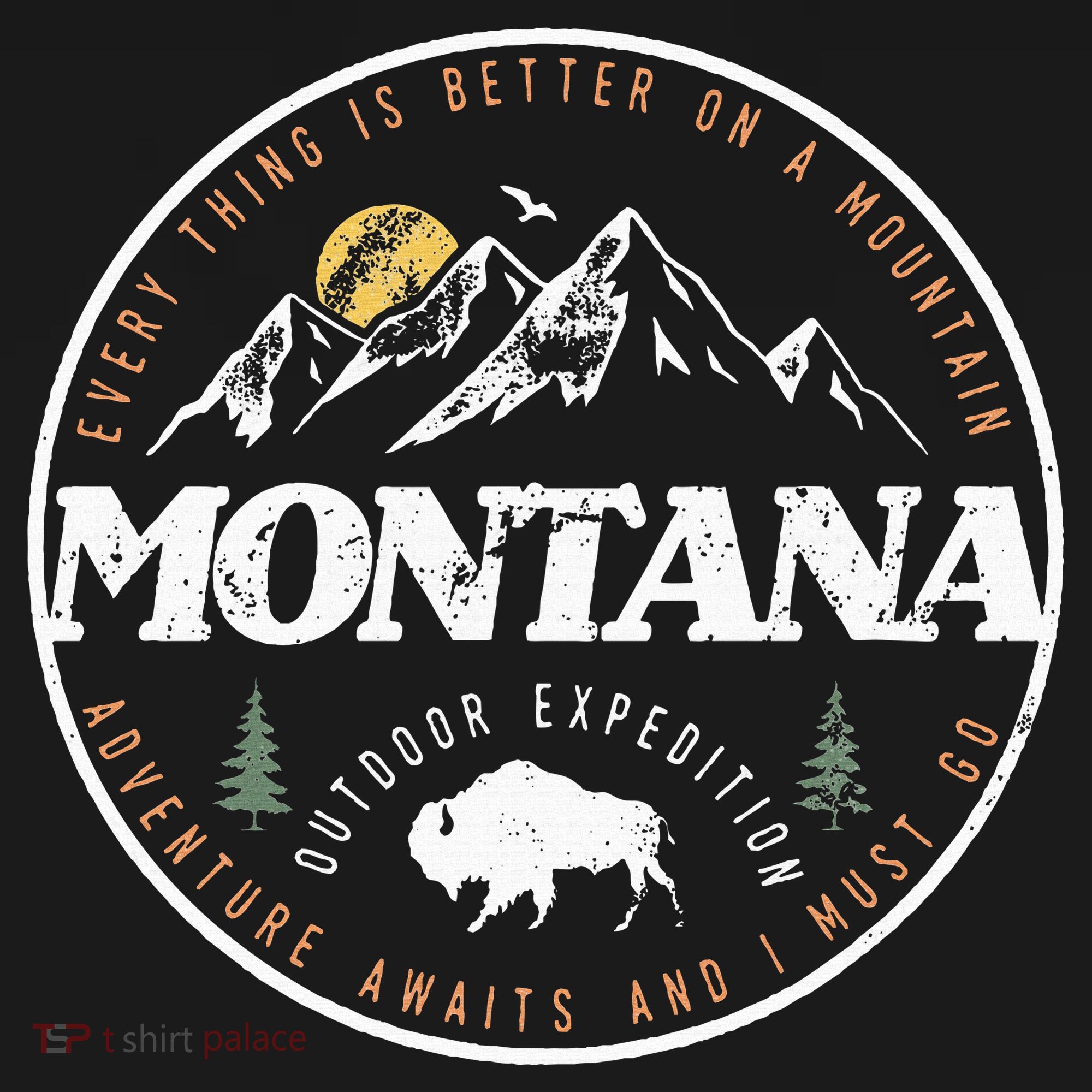 Montana Retro Vintage Mountain Outdoors State T-Shirt