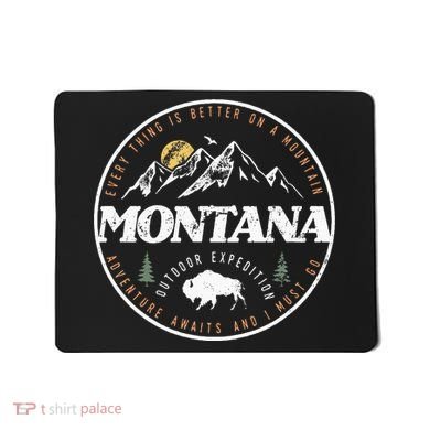 Montana Retro Vintage Mountain Outdoors State Mousepad