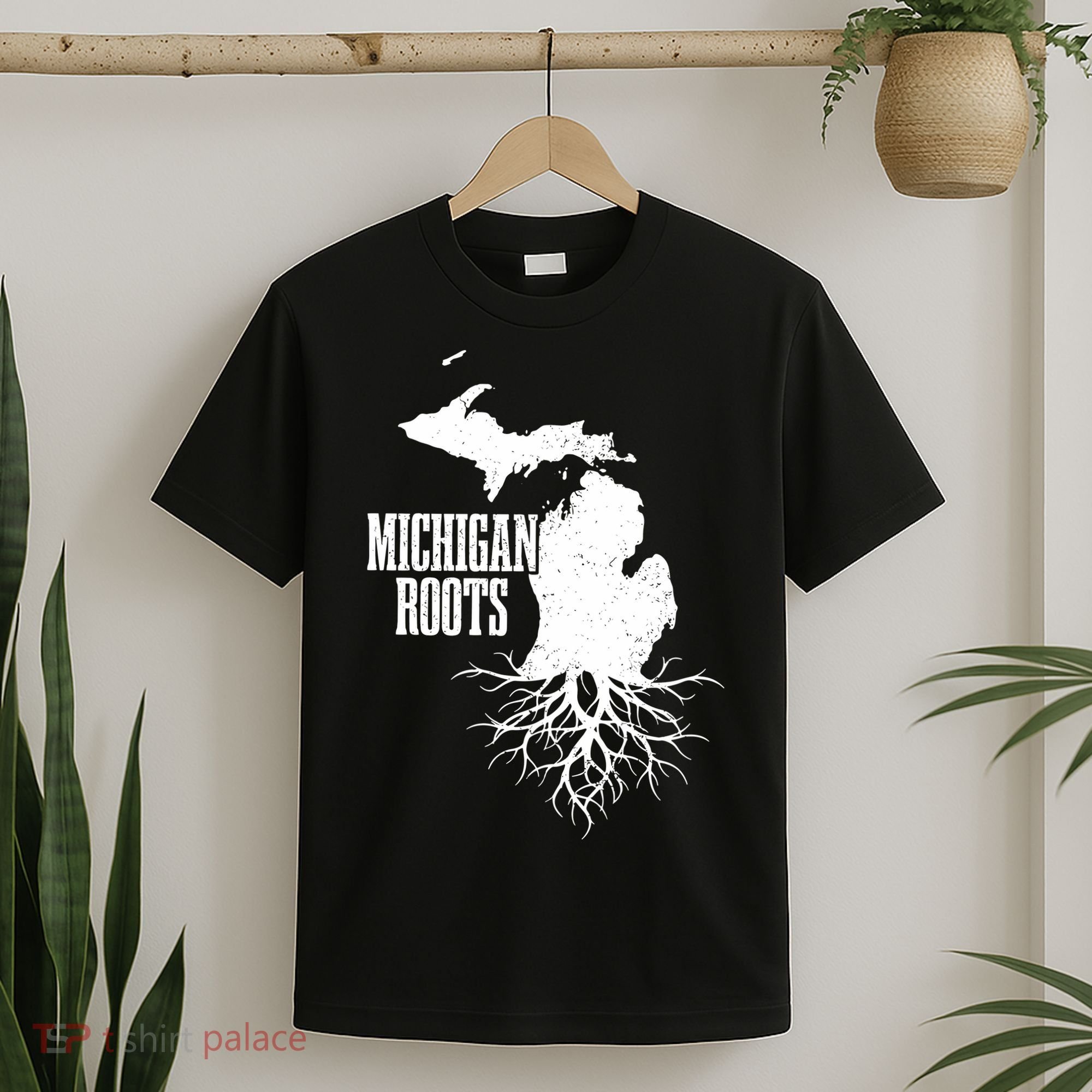 Michigan Roots Vintage Pride State Map T-Shirt