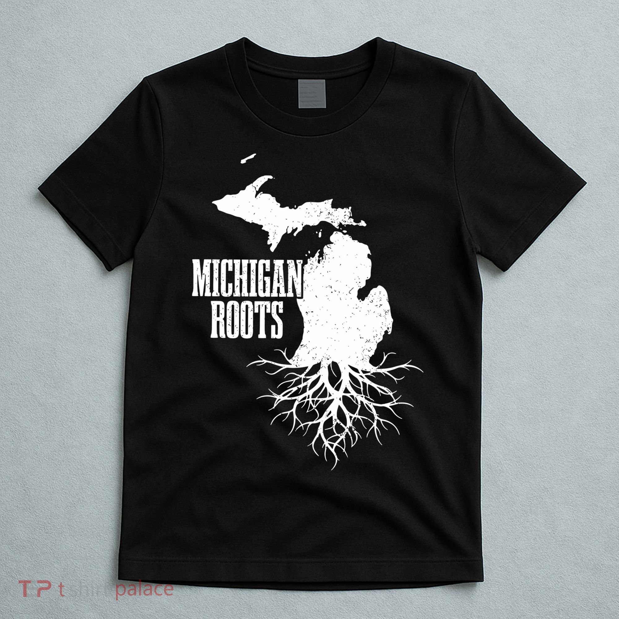 Michigan Roots Vintage Pride State Map T-Shirt