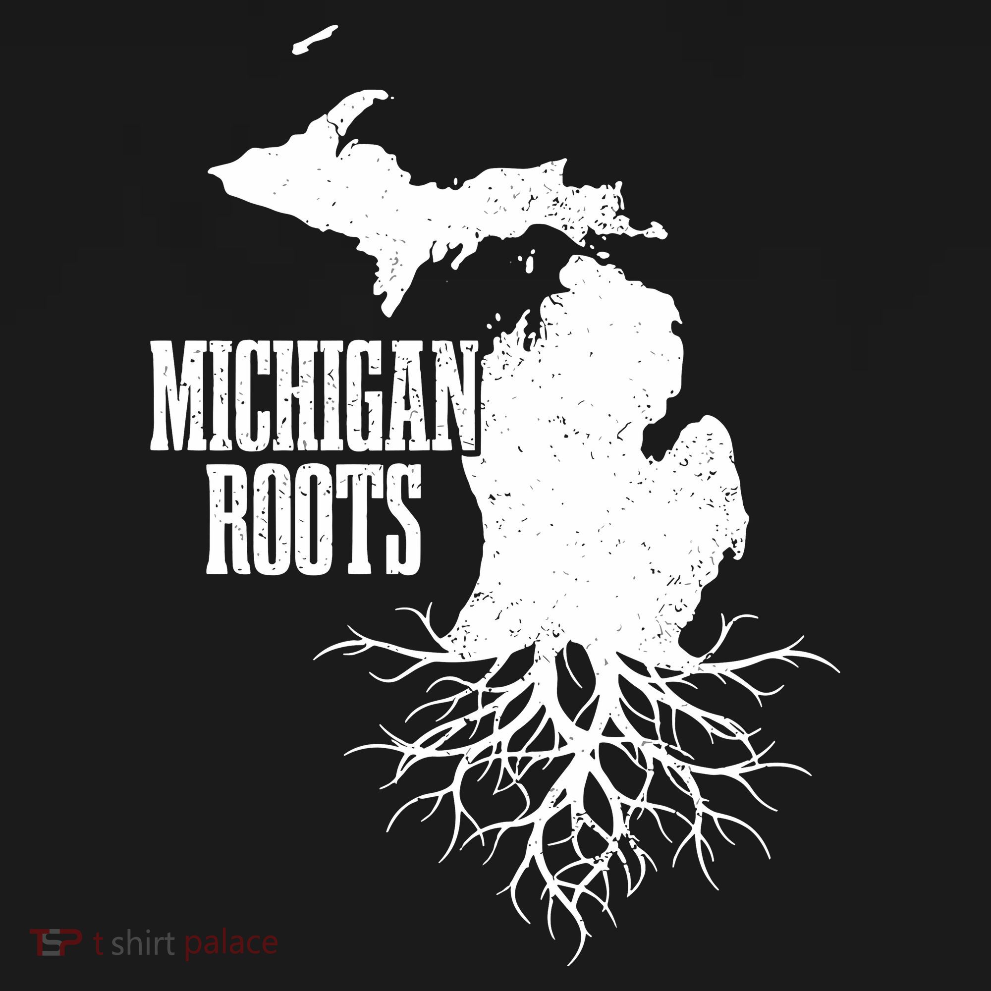 Michigan Roots Vintage Pride State Map T-Shirt