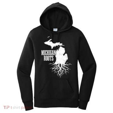 Michigan Roots Vintage Pride State Map Women's Hoodie