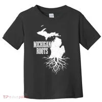 Michigan Roots Vintage Pride State Map Toddler T-Shirt thumb 0