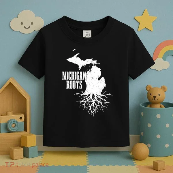 Michigan Roots Vintage Pride State Map Toddler T-Shirt