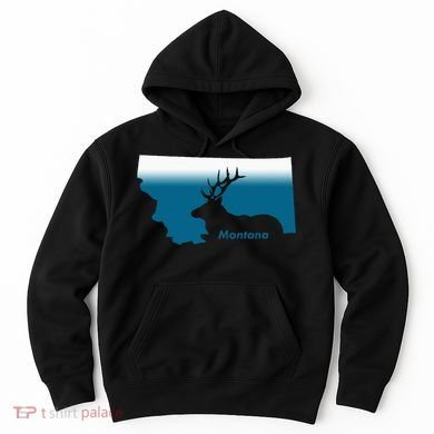 Montana Retro Vintage Outdoors Mountain Graphic Design Hoodie