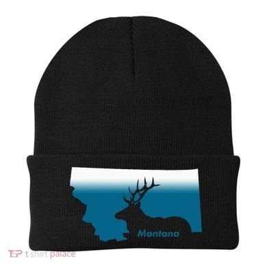 Montana Retro Vintage Outdoors Mountain Graphic Design Beanie