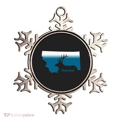 Montana Retro Vintage Outdoors Mountain Graphic Design Ornament