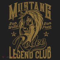 Mustang Run Wild Run Free Rodeo Legend Club Women's Sweatshirt thumb 2