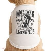 Mustang Run Wild Run Free Rodeo Legend Club Doggie Tank thumb 0