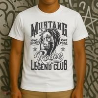Mustang Run Wild Run Free Rodeo Legend Club T-Shirt thumb 3