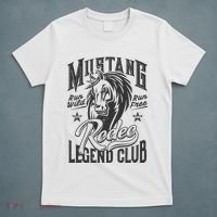Mustang Run Wild Run Free Rodeo Legend Club T-Shirt thumb 5