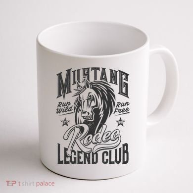 Mustang Run Wild Run Free Rodeo Legend Club Coffee Mug back