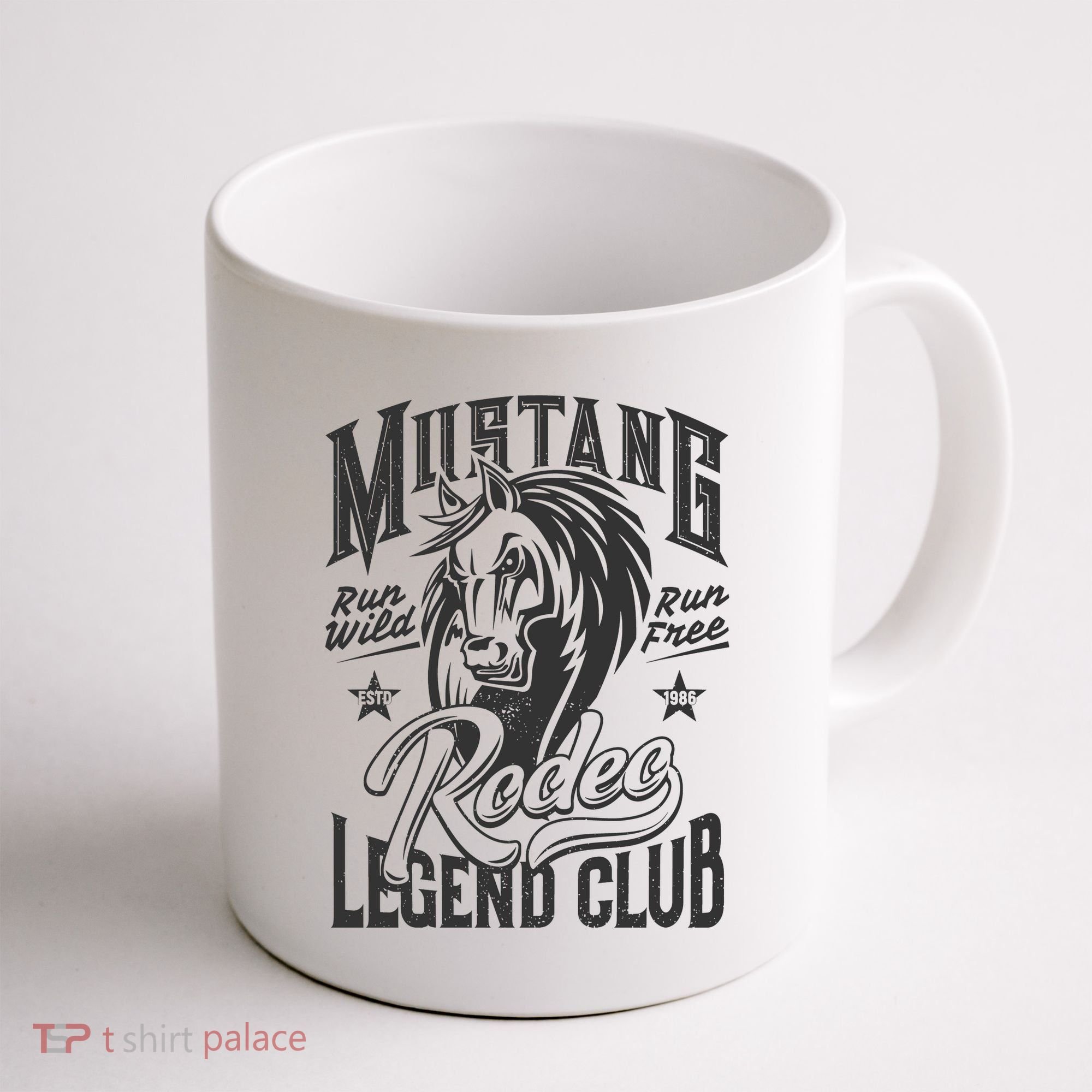 Mustang Run Wild Run Free Rodeo Legend Club Coffee Mug