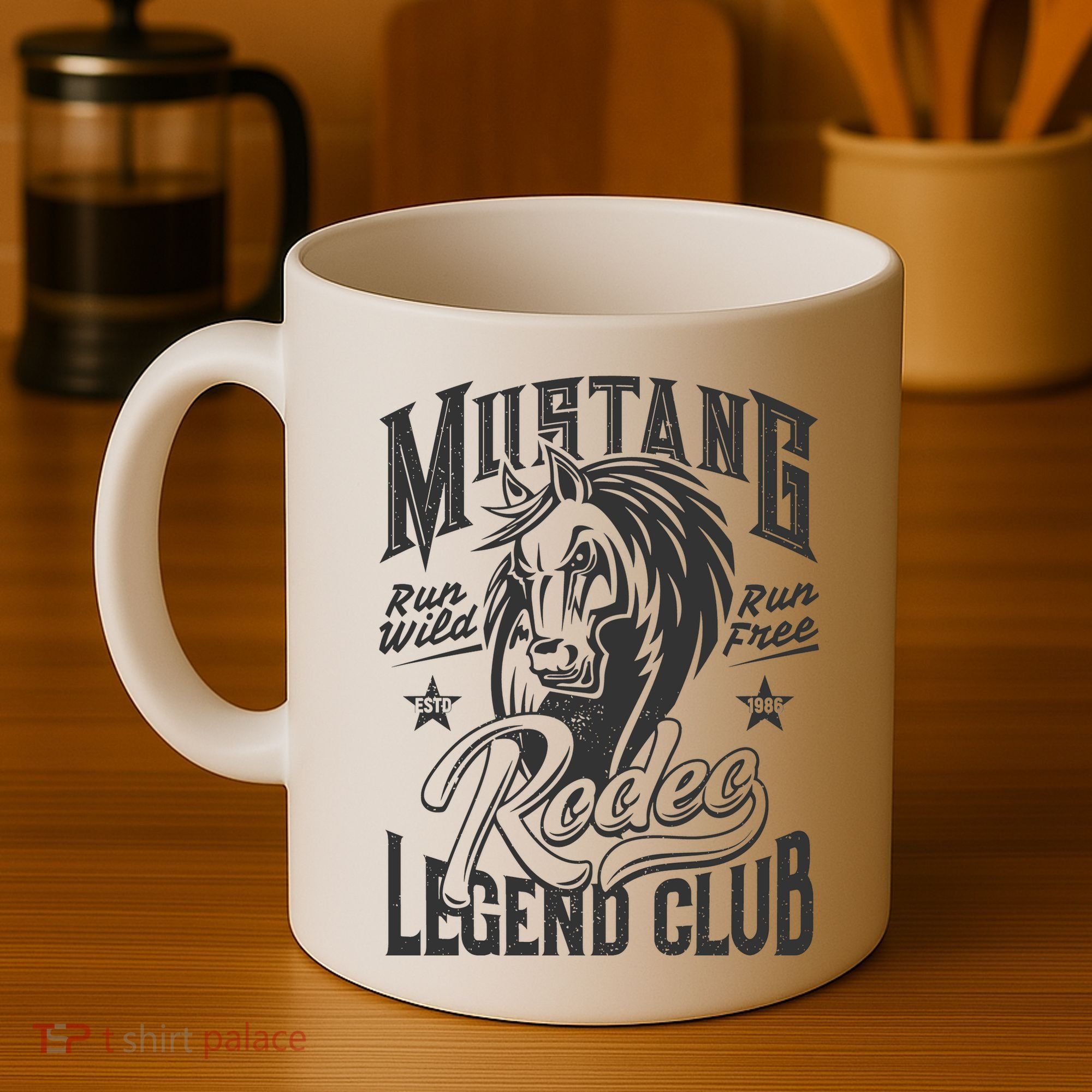 Mustang Run Wild Run Free Rodeo Legend Club Coffee Mug