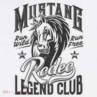 Mustang Run Wild Run Free Rodeo Legend Club Women's Hoodie thumb 2