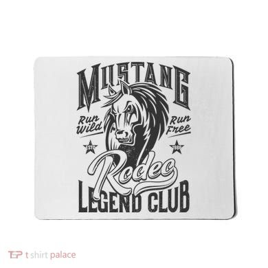 Mustang Run Wild Run Free Rodeo Legend Club Mousepad