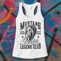 Mustang Run Wild Run Free Rodeo Legend Club Women's Tank Top thumb 3