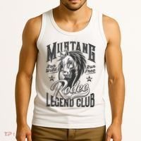 Mustang Run Wild Run Free Rodeo Legend Club Tank Top thumb 3
