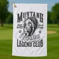 Mustang Run Wild Run Free Rodeo Legend Club Golf Towel thumb 1