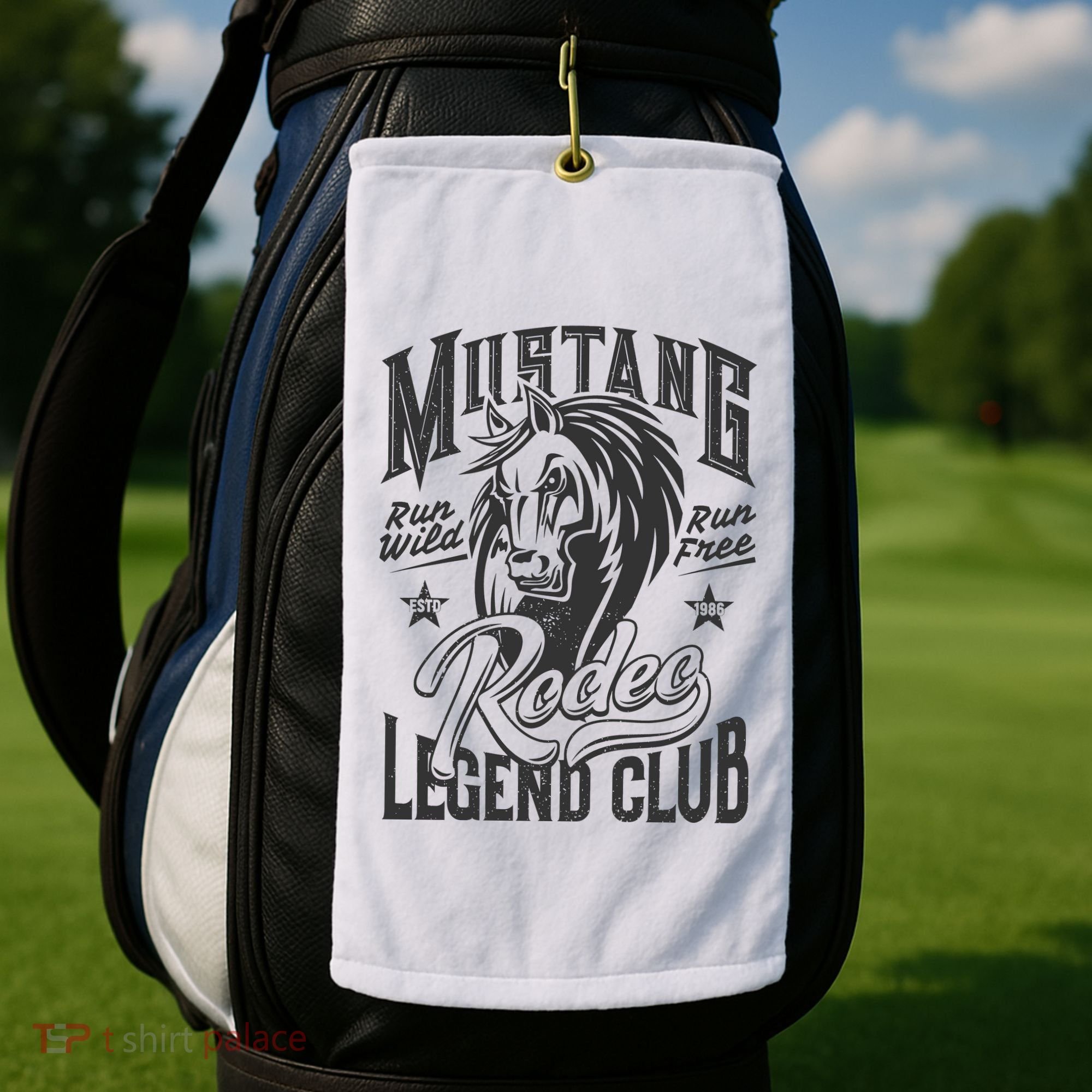 Mustang Run Wild Run Free Rodeo Legend Club Golf Towel