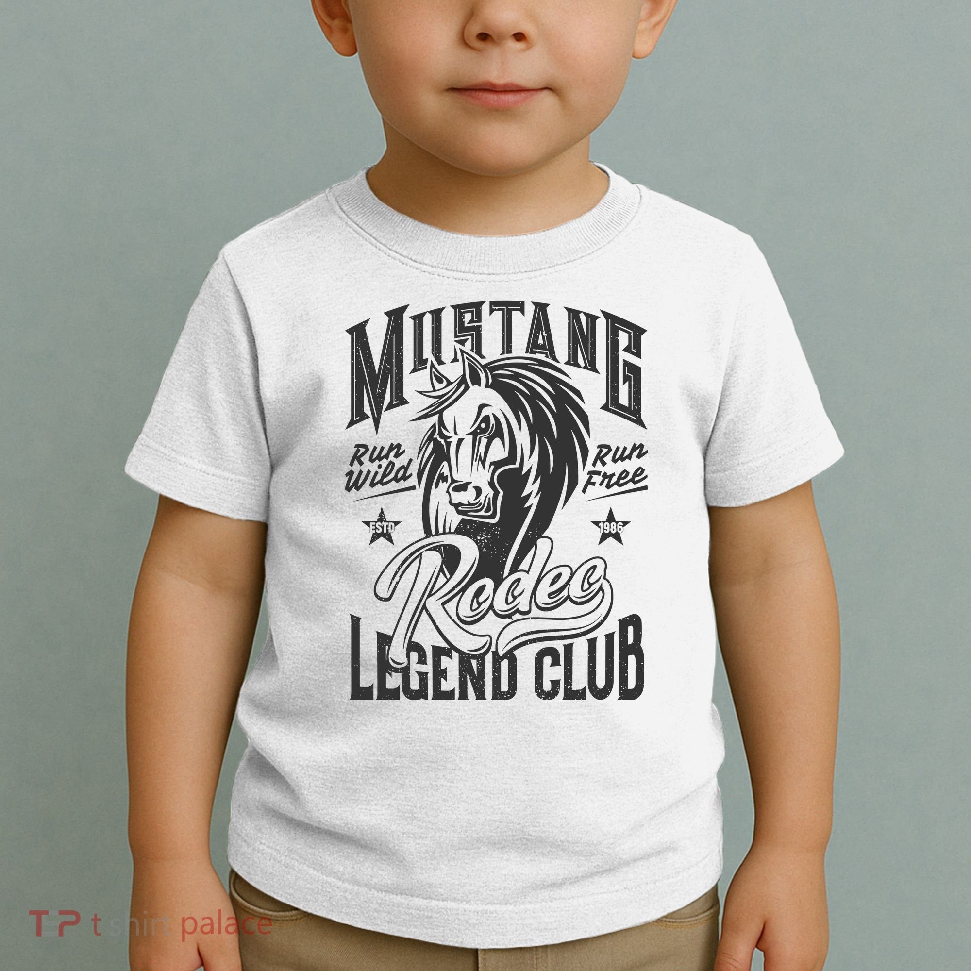 Mustang Run Wild Run Free Rodeo Legend Club Toddler T-Shirt