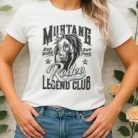 Mustang Run Wild Run Free Rodeo Legend Club Women's T-Shirt thumb 2