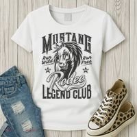 Mustang Run Wild Run Free Rodeo Legend Club Women's T-Shirt thumb 3
