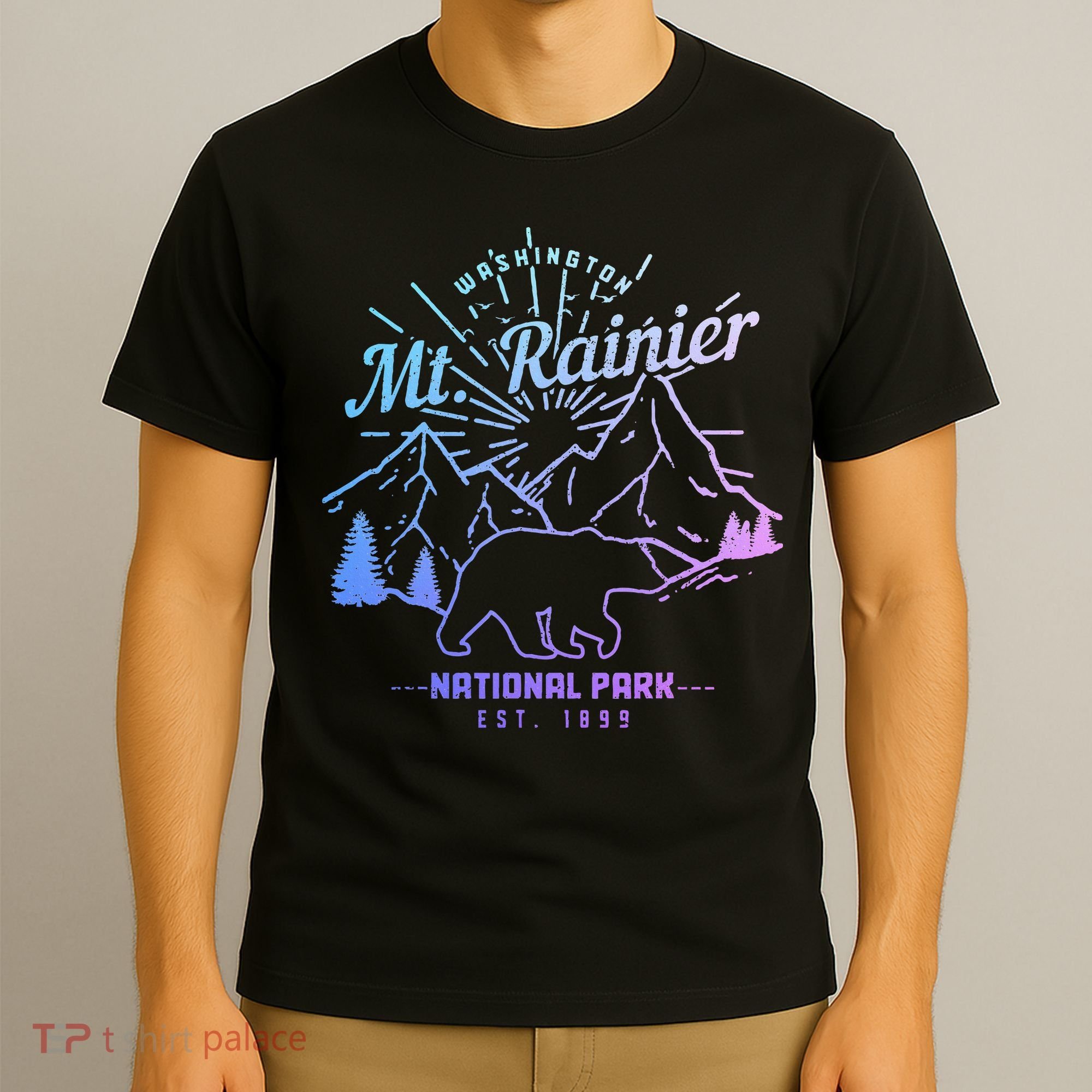 Mt. Rainier Washington Vintage Mountain National Park Pnw T-Shirt