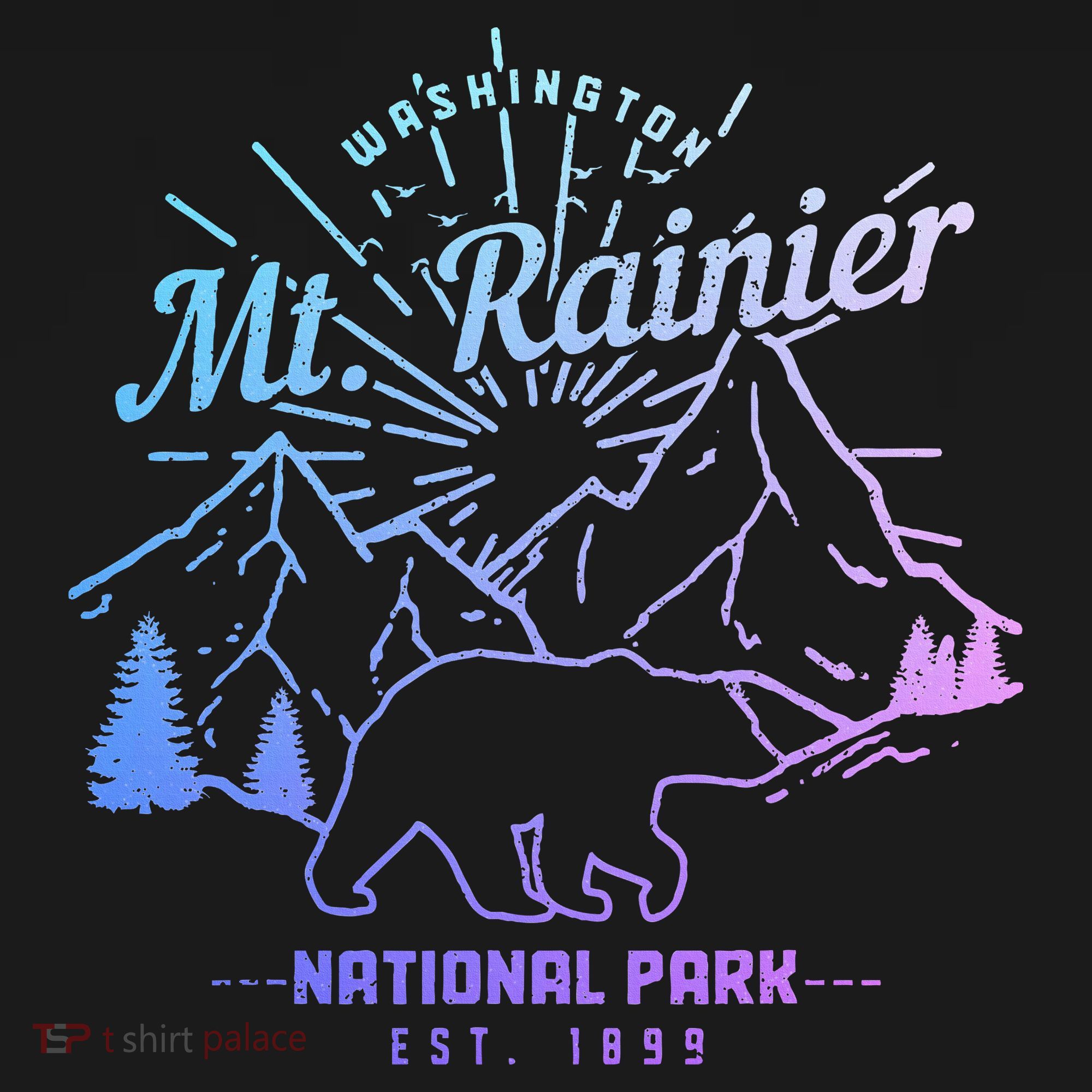 Mt. Rainier Washington Vintage Mountain National Park Pnw T-Shirt