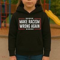 Make Racism Wrong Again Anti Hate Resist Anti Trump Kids Hoodie thumb 3