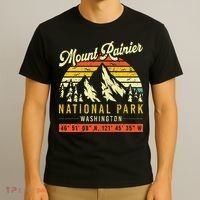 Mount Rainier Washington Vintage Retro National Park T-Shirt thumb 3
