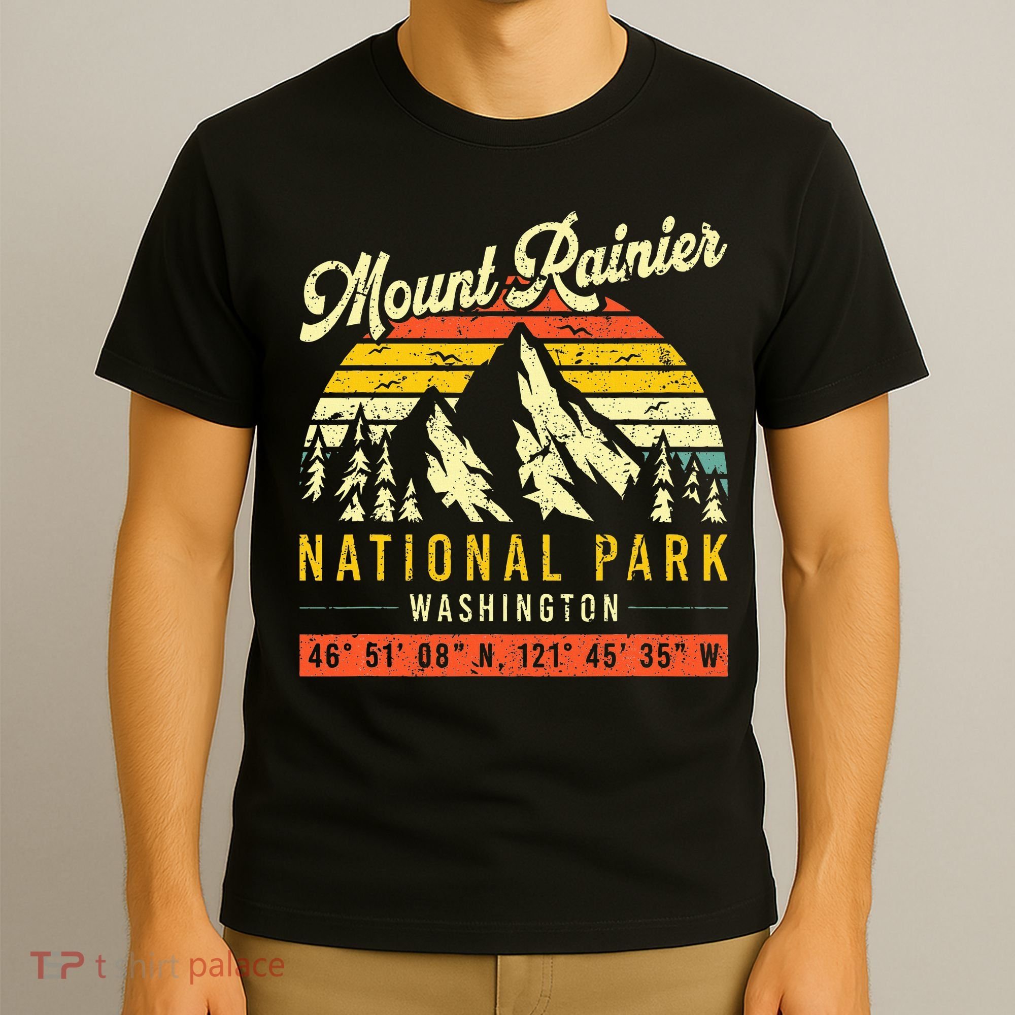 Mount Rainier Washington Vintage Retro National Park T-Shirt