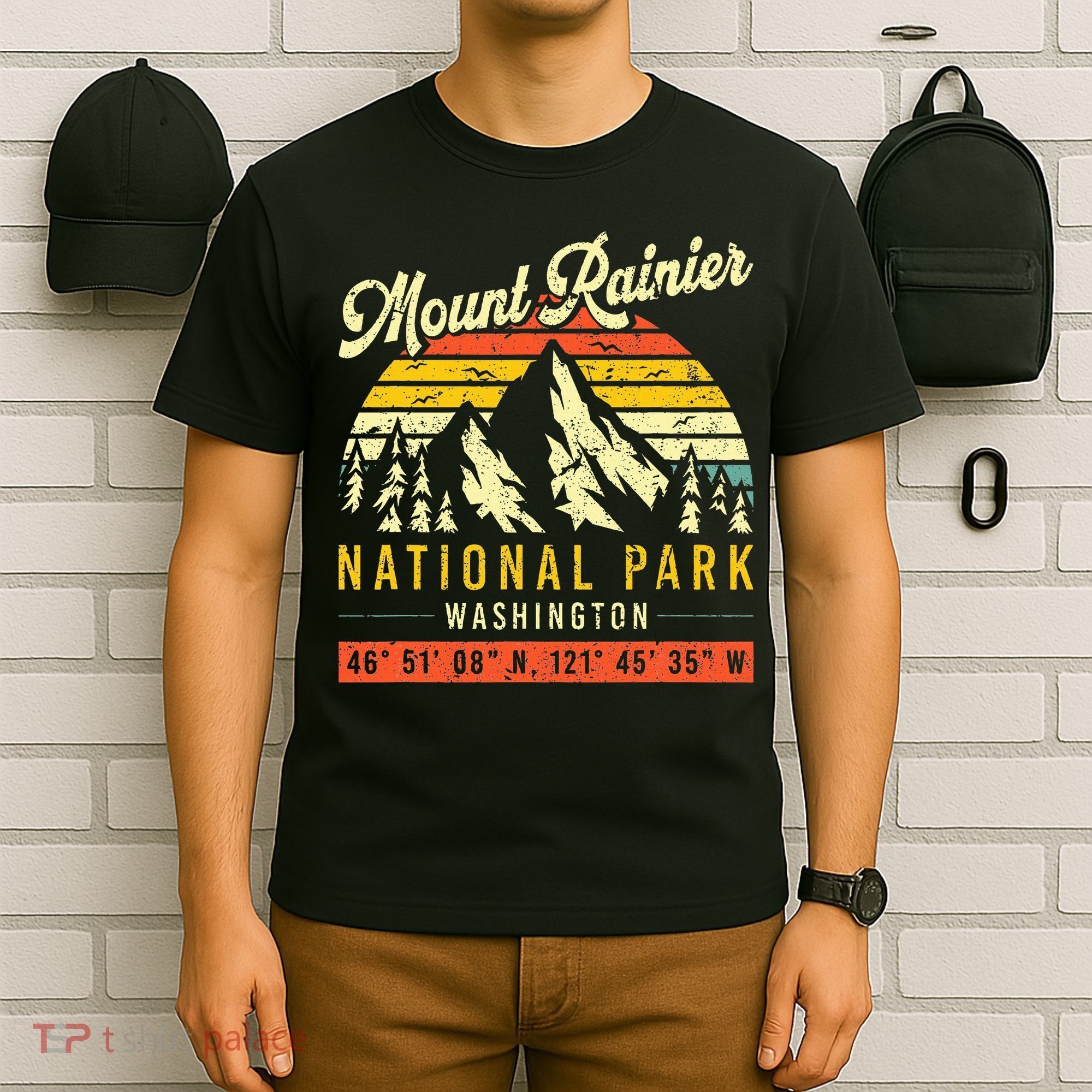 Mount Rainier Washington Vintage Retro National Park T-Shirt