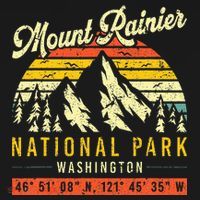 Mount Rainier Washington Vintage Retro National Park T-Shirt thumb 7