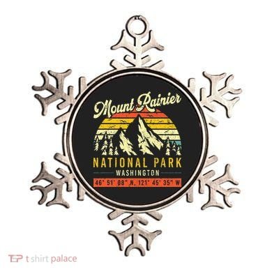 Mount Rainier Washington Vintage Retro National Park Ornament