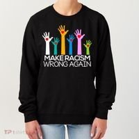 Make Racism Wrong Again Anti Trump Anti Hate Women's Sweatshirt thumb 0