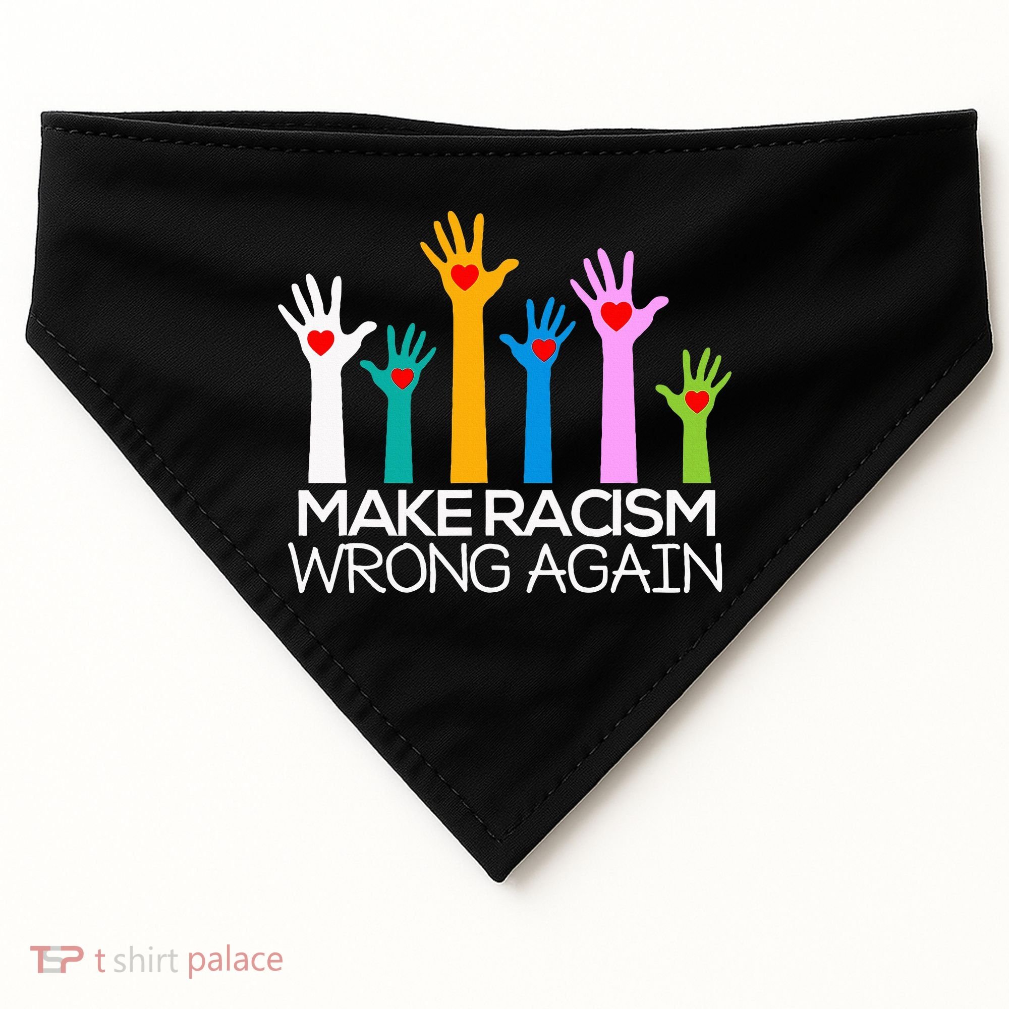 Make Racism Wrong Again Anti Trump Anti Hate USA-Made Doggie Bandana