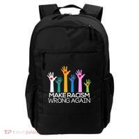 Make Racism Wrong Again Anti Trump Anti Hate Backpack thumb 0