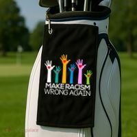Make Racism Wrong Again Anti Trump Anti Hate Golf Towel thumb 2