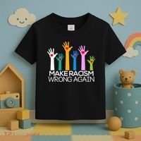 Make Racism Wrong Again Anti Trump Anti Hate Toddler T-Shirt thumb 3
