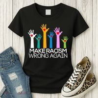 Make Racism Wrong Again Anti Trump Anti Hate Women's T-Shirt thumb 3