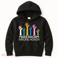 Make Racism Wrong Again Anti Trump Anti Hate Kids Hoodie thumb 0
