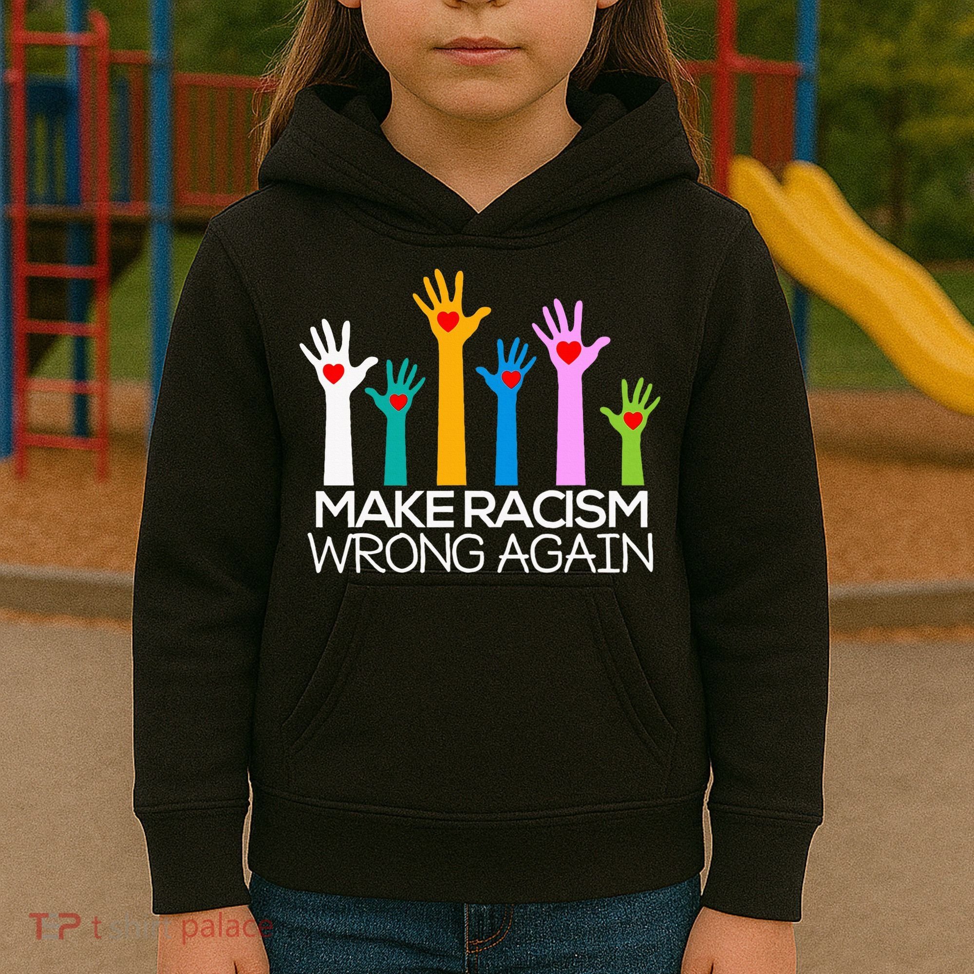 Make Racism Wrong Again Anti Trump Anti Hate Kids Hoodie