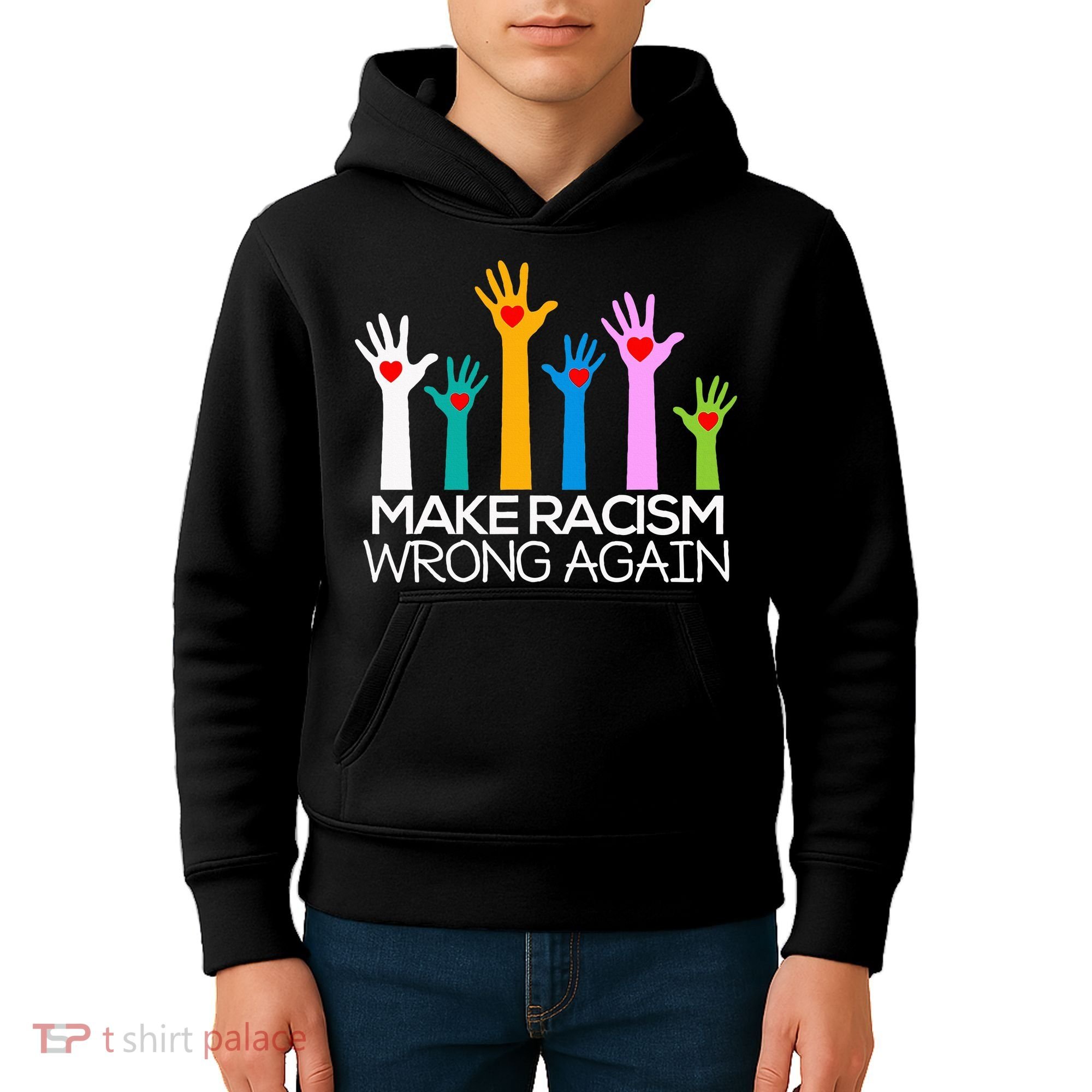 Make Racism Wrong Again Anti Trump Anti Hate Kids Hoodie