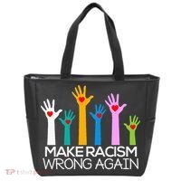 Make Racism Wrong Again Anti Trump Anti Hate Tote Bag thumb 0