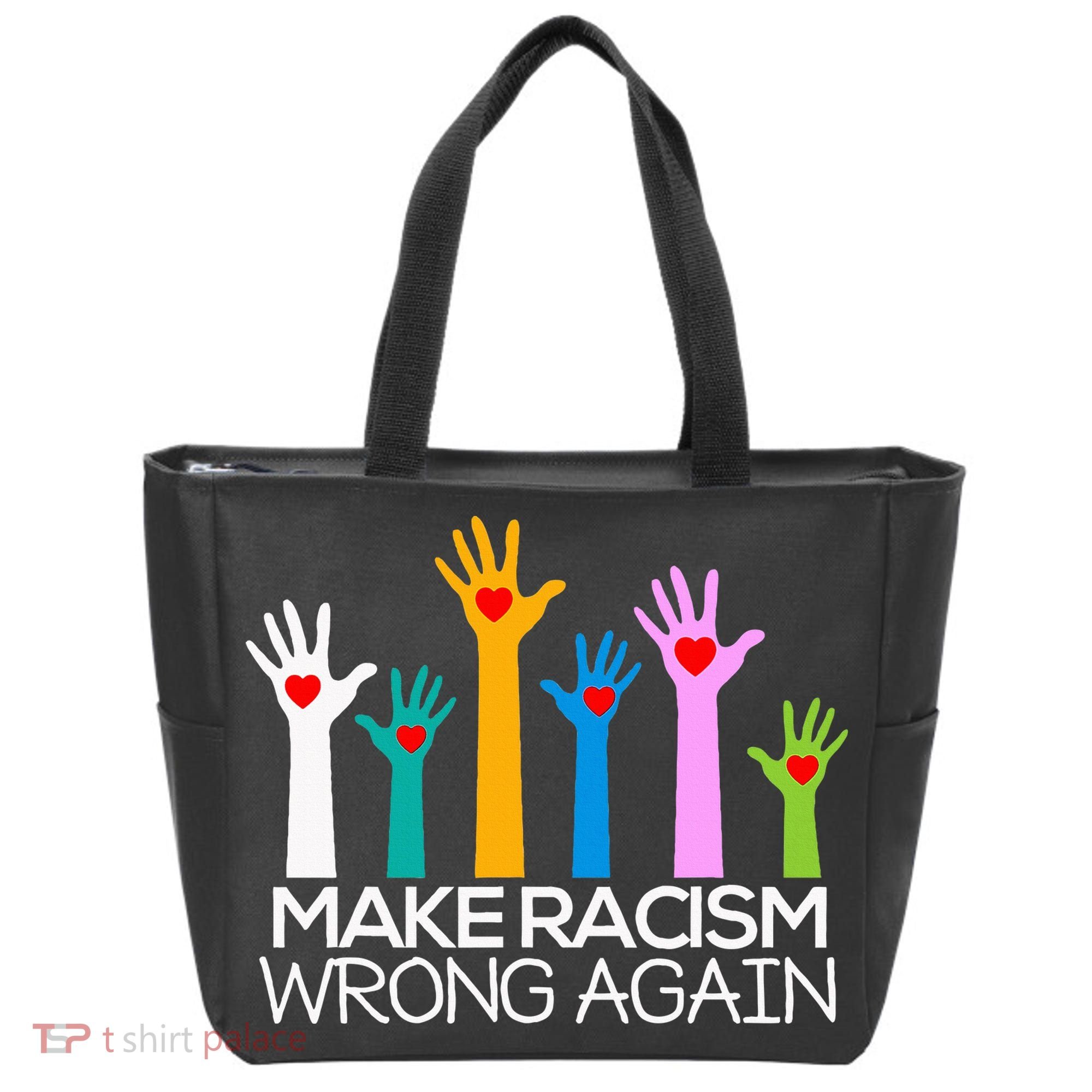 Make Racism Wrong Again Anti Trump Anti Hate Tote Bag