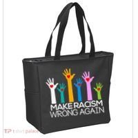 Make Racism Wrong Again Anti Trump Anti Hate Tote Bag thumb 2