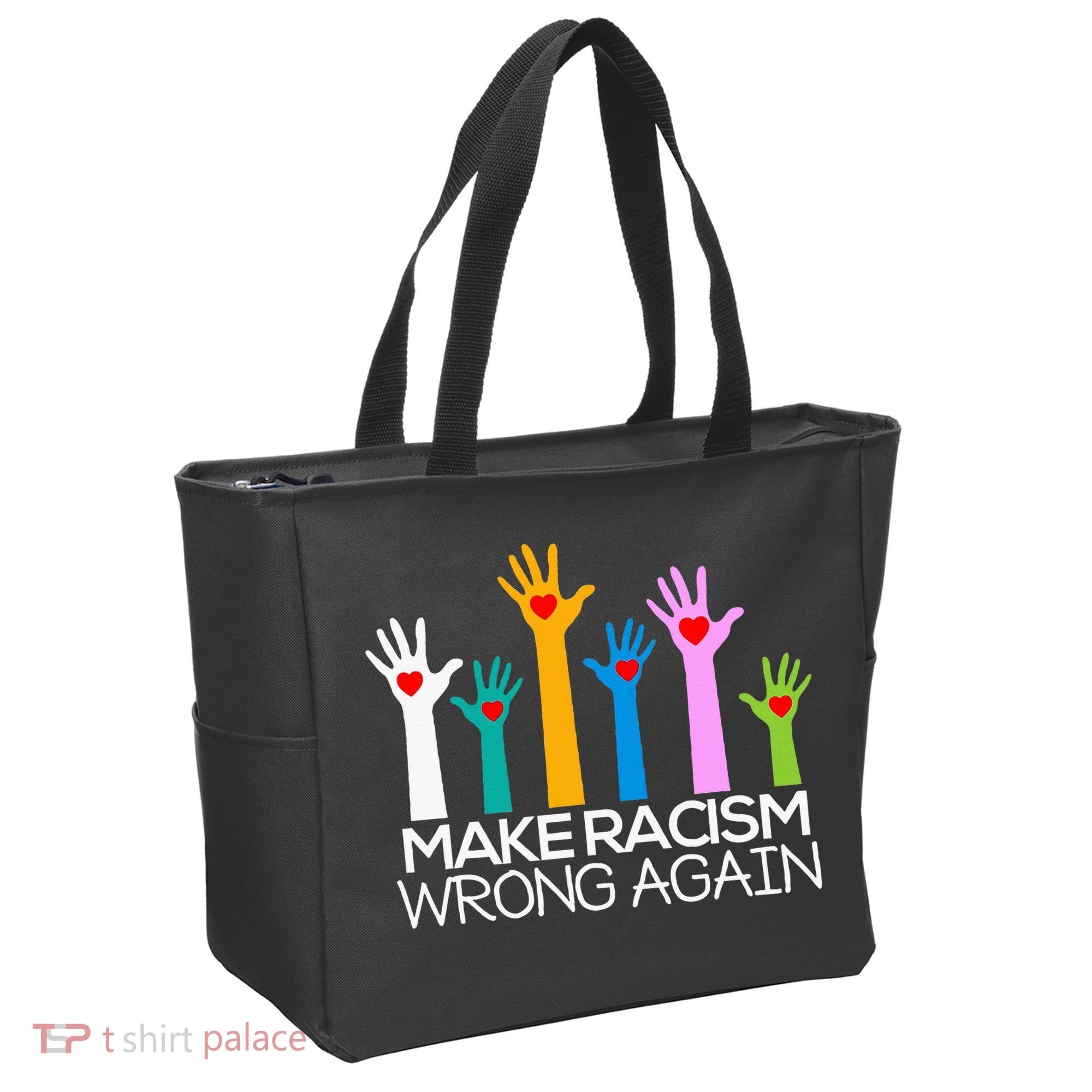 Make Racism Wrong Again Anti Trump Anti Hate Tote Bag