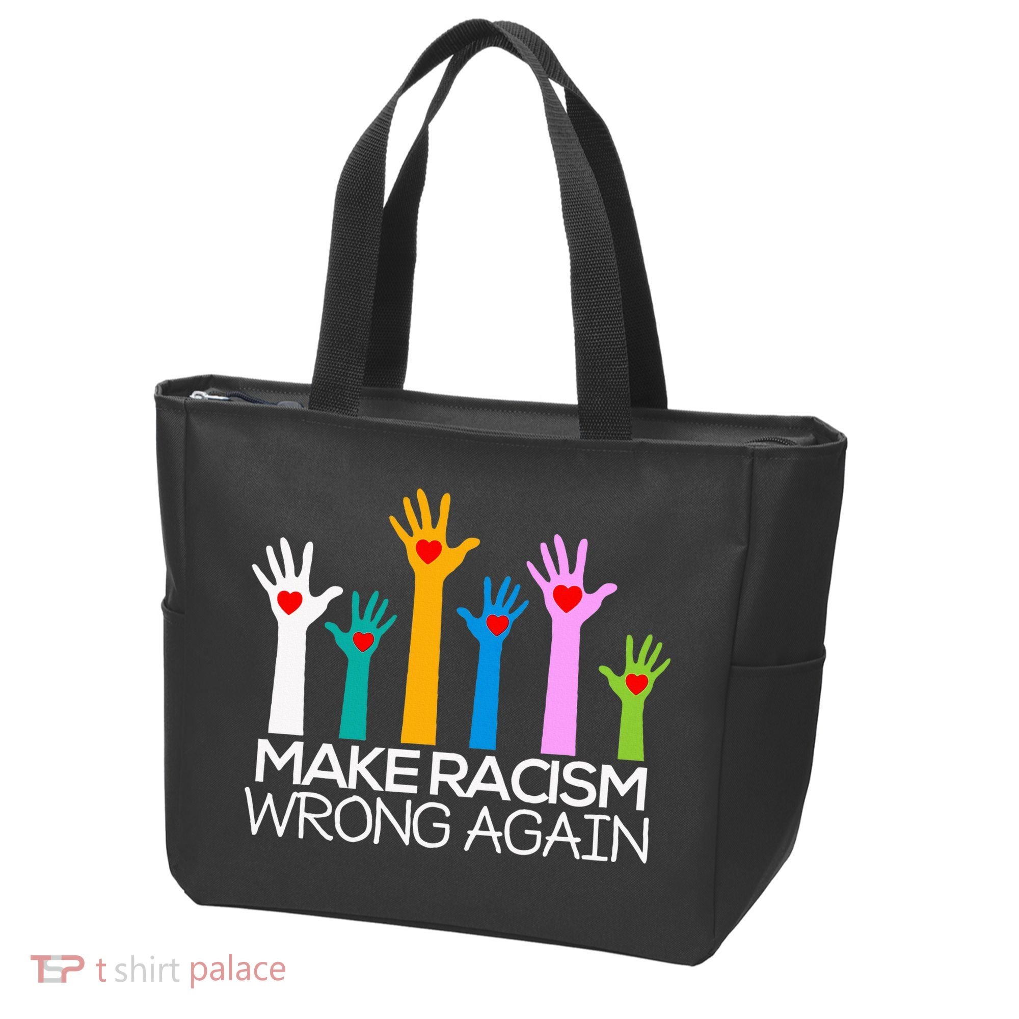 Make Racism Wrong Again Anti Trump Anti Hate Tote Bag