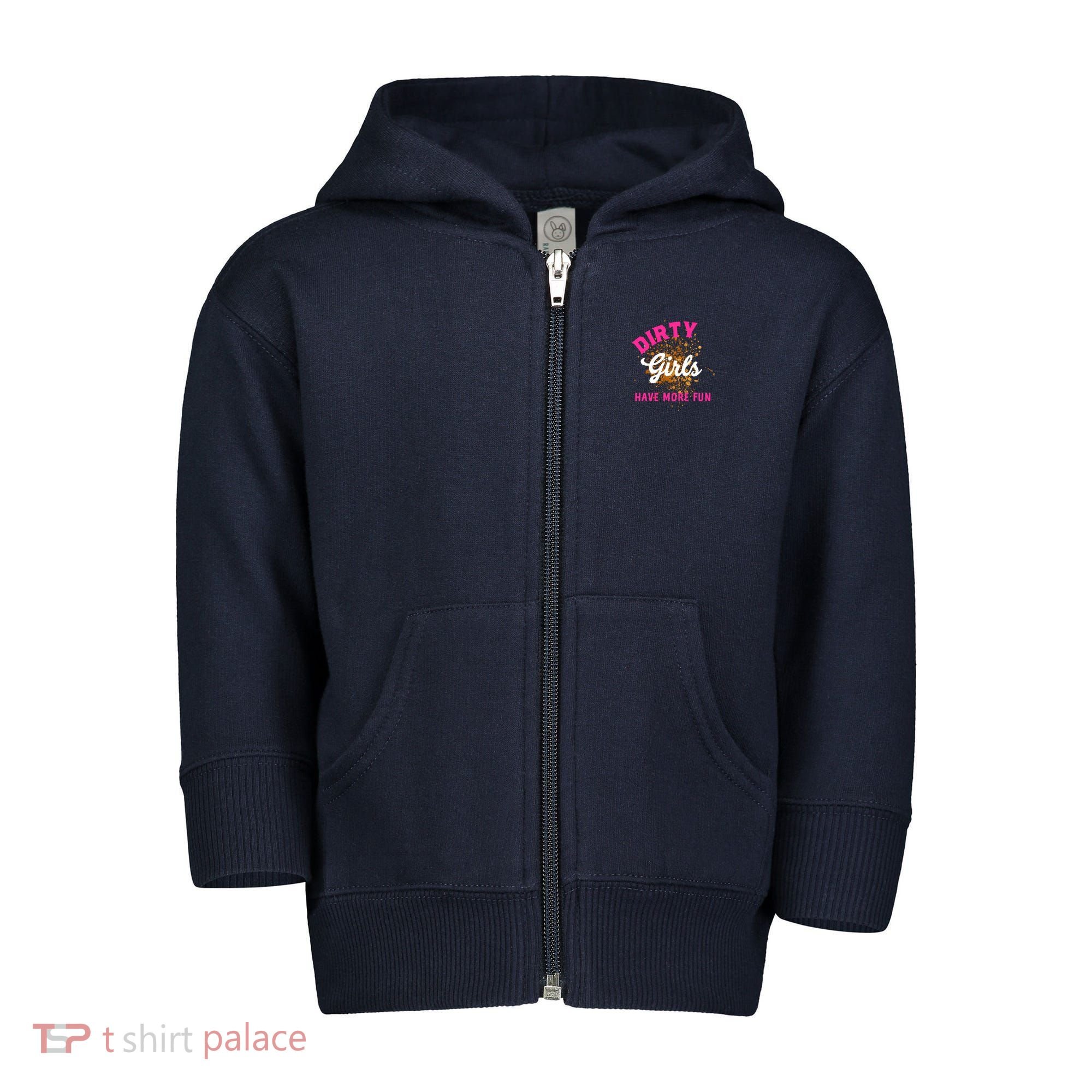 Mud Runs Wo 5k Mud Race Dirty Girl Have More Fun Toddler Zip Fleece Hoodie